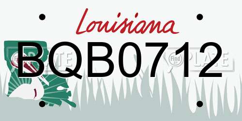 BQB0712 Louisiana License Plate