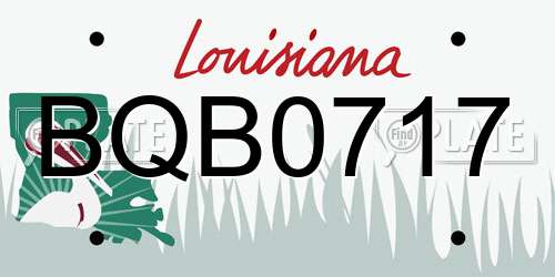 BQB0717 Louisiana License Plate