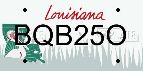 BQB25O Louisiana License Plate