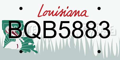 BQB5883 Louisiana License Plate