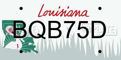 BQB75D Louisiana License Plate
