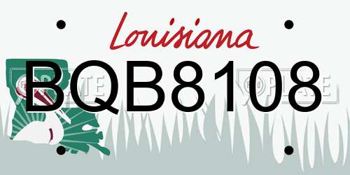 BQB8108 Louisiana License Plate