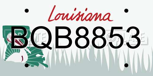 BQB8853 Louisiana License Plate
