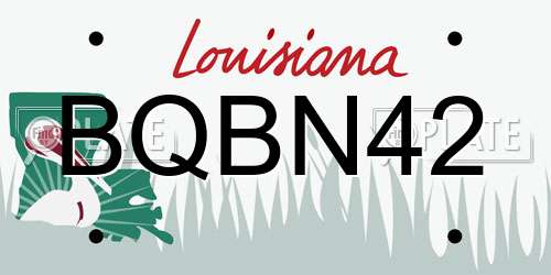 BQBN42 Louisiana License Plate
