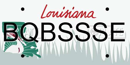 BQBSSSE Louisiana License Plate