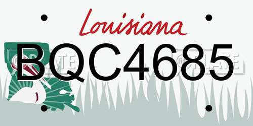 BQC4685 Louisiana License Plate