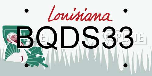 BQDS33 Louisiana License Plate