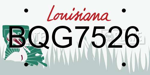 BQG7526 Louisiana License Plate