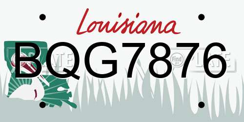 BQG7876 Louisiana License Plate