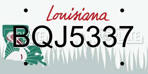 BQJ5337 Louisiana License Plate