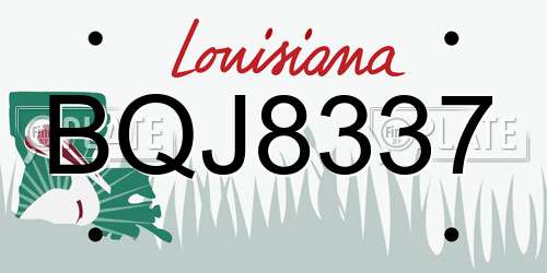BQJ8337 Louisiana License Plate