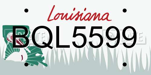 BQL5599 Louisiana License Plate