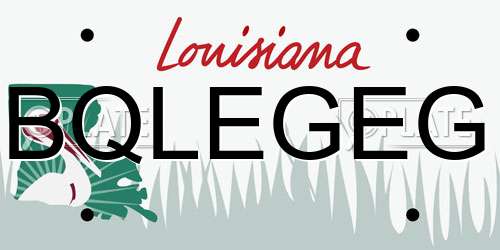 BQLEGEG Louisiana License Plate