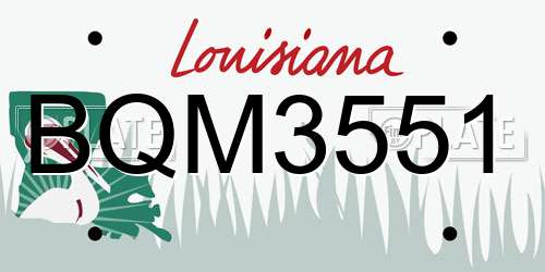 BQM3551 Louisiana License Plate