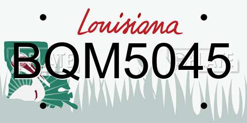 BQM5045 Louisiana License Plate