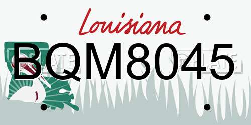 BQM8045 Louisiana License Plate