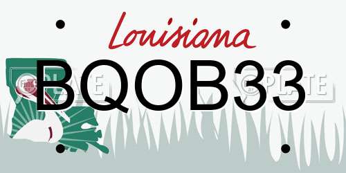 BQOB33 Louisiana License Plate