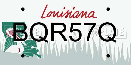 BQR57Q Louisiana License Plate