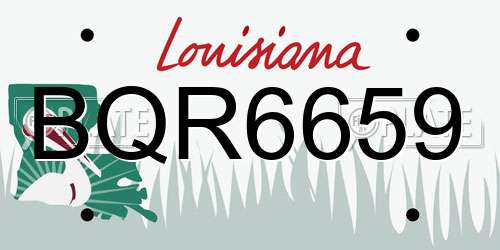 BQR6659 Louisiana License Plate