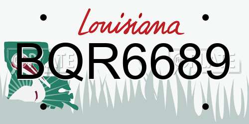 BQR6689 Louisiana License Plate