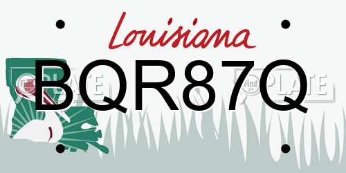 BQR87Q Louisiana License Plate
