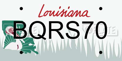 BQRS70 Louisiana License Plate