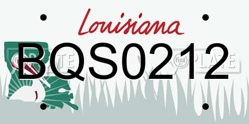 BQS0212 Louisiana License Plate