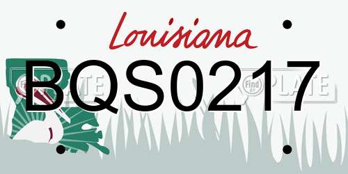 BQS0217 Louisiana License Plate