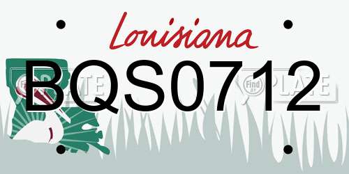 BQS0712 Louisiana License Plate