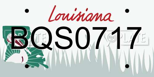 BQS0717 Louisiana License Plate