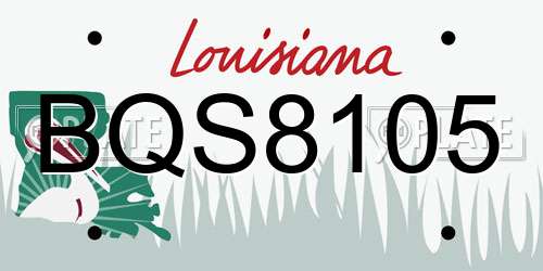 BQS8105 Louisiana License Plate