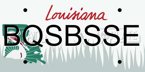 BQSBSSE Louisiana License Plate