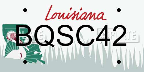 BQSC42 Louisiana License Plate