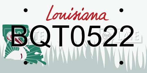 BQT0522 Louisiana License Plate