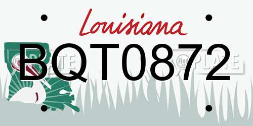 BQT0872 Louisiana License Plate