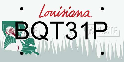 BQT31P Louisiana License Plate