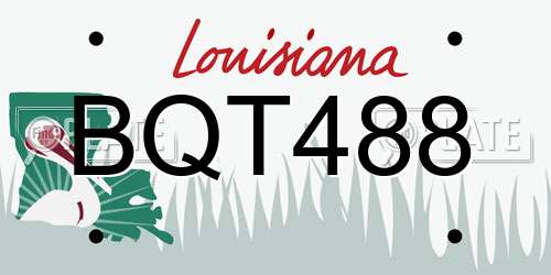 BQT488 Louisiana License Plate