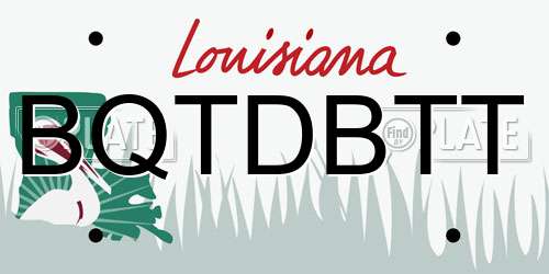 BQTDBTT Louisiana License Plate
