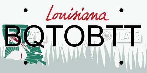 BQTOBTT Louisiana License Plate