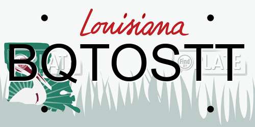 BQTOSTT Louisiana License Plate