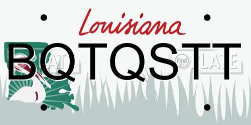 BQTQSTT Louisiana License Plate