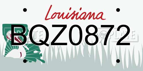 BQZ0872 Louisiana License Plate