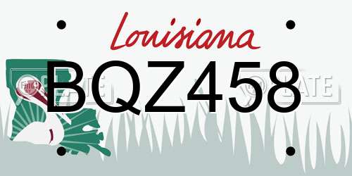BQZ458 Louisiana License Plate
