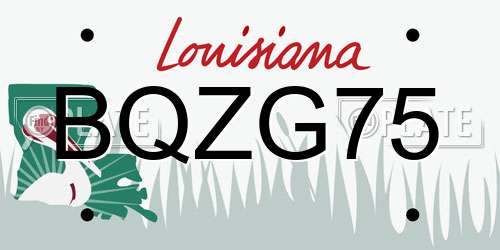 BQZG75 Louisiana License Plate