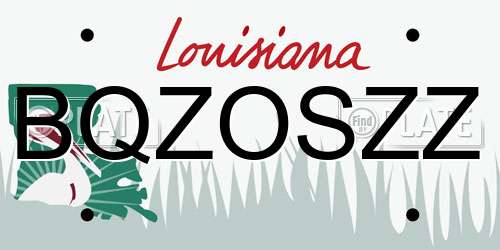 BQZOSZZ Louisiana License Plate