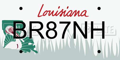 BR87NH Louisiana License Plate