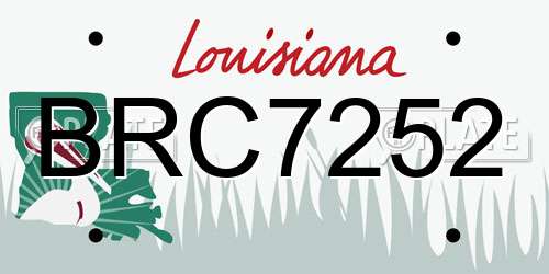 BRC7252 Louisiana License Plate