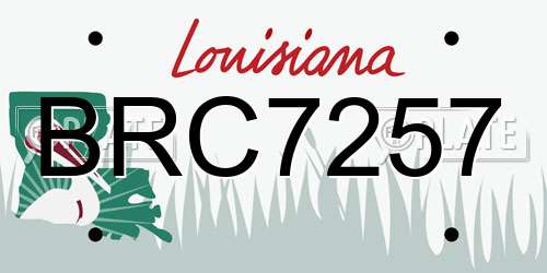 BRC7257 Louisiana License Plate
