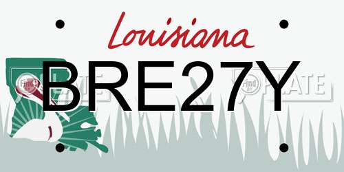 BRE27Y Louisiana License Plate