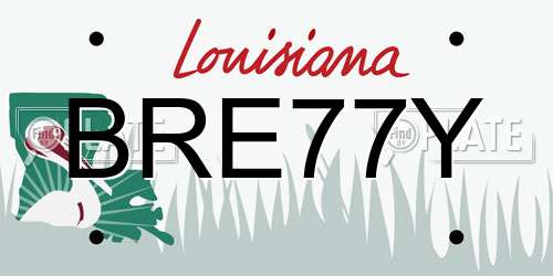 BRE77Y Louisiana License Plate